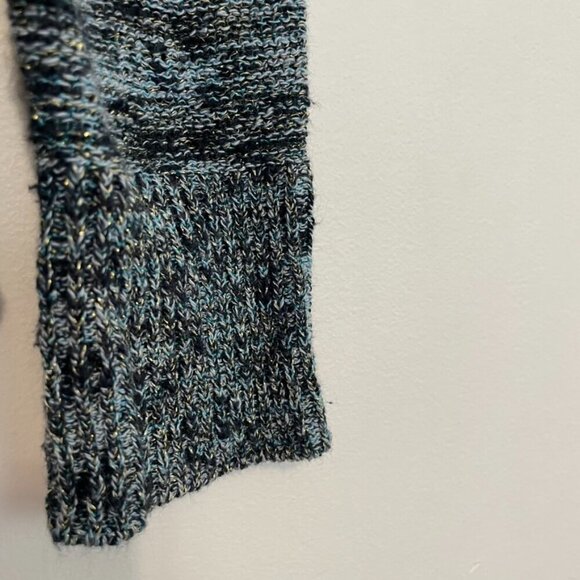 AMERICAN EAGLE Fireside Marled Sweater Blue Navy Blue Gold Metallic Cotton Small - Picture 16 of 16